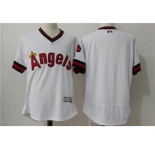 Men Los Angeles Angels Of Anaheim Blank White Flexbase Authentic Collection Cooperstown Stitched Jersey