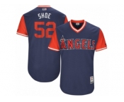 Men's 2017 Little League World Series Angels #52 Matt Shoemaker Shoe Navy Jersey