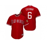 Men's Los Angeles Angels Of Anaheim #6 Yunel Escobar2017 Spring Training Cool Base Stitched MLB Jersey