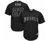 Men's Los Angeles Angels of Anaheim #27 Mike Trout Kiiiiid Authentic Black 2019 Players Weekend Baseball Jersey