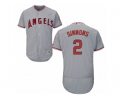 Men's Majestic Los Angeles Angels of Anaheim #2 Andrelton Simmons Grey Flexbase Authentic Collection MLB Jersey
