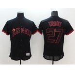 Men's Majestic Los Angeles Angels of Anaheim #27 Mike Trout Lights Out Black Flexbase Authentic Collection MLB Jersey