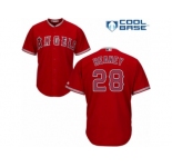 Men's Majestic Los Angeles Angels of Anaheim #28 Andrew Heaney Authentic Red Alternate Cool Base MLB Jersey