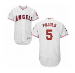 Men's Majestic Los Angeles Angels of Anaheim #5 Albert Pujols White Flexbase Authentic Collection MLB Jersey