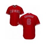 Men's Majestic Los Angeles Angels of Anaheim #6 Yunel Escobar Replica Red Alternate Cool Base MLB Jersey