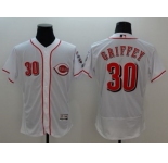 Cincinnati Reds #30 Ken Griffey White Flexbase Authentic Collection Stitched MLB Jersey
