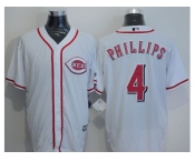 Cincinnati Reds #4 Brandon Phillips White New Cool Base Stitched Baseball Jersey