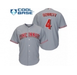 Cincinnati Reds #4 Scooter Gennett Replica Grey Road Cool Base MLB Jersey