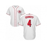Cincinnati Reds #4 Scooter Gennett Replica White Home Cool Base MLB Jersey