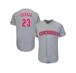 Men Cincinnati Reds #23 Adam Duvall Grey Flexbase Authentic Collection Stitched MLB Jersey