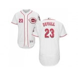 Men Cincinnati Reds #23 Adam Duvall White Flexbase Authentic Collection Stitched MLB Jersey