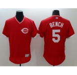 Men Cincinnati Reds #5 Johnny Bench Majestic Red Flexbase Authentic Cooperstown Player Jersey