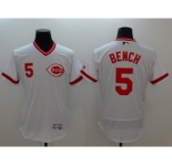 Men Cincinnati Reds #5 Johnny Bench Majestic white Flexbase Authentic Collection Player Jersey