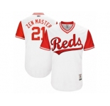 Men's 2017 Little League World Series Reds Michael Lorenzen #21 Zen Master White Jersey