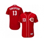 Men's Majestic Cincinnati Reds #13 Dave Concepcion Red Flexbase Authentic Collection MLB Jersey