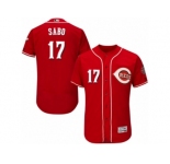 Men's Majestic Cincinnati Reds #17 Chris Sabo Red Flexbase Authentic Collection MLB Jersey