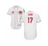 Men's Majestic Cincinnati Reds #17 Chris Sabo White Flexbase Authentic Collection MLB Jersey