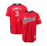 Men's Majestic Cincinnati Reds #3 Scooter Gennett Game Red National League 2018 MLB All-Star MLB Jersey