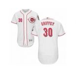 Men's Majestic Cincinnati Reds #30 Ken Griffey White Flexbase Authentic Collection MLB Jersey