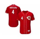 Men's Majestic Cincinnati Reds #4 Brandon Phillips Red Flexbase Authentic Collection MLB Jersey