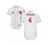 Men's Majestic Cincinnati Reds #4 Brandon Phillips White Flexbase Authentic Collection MLB Jersey
