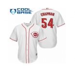 Men's Majestic Cincinnati Reds #54 Aroldis Chapman Replica White Home Cool Base MLB Jersey