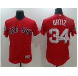Boston Red Sox #34 David Ortiz Red 2017 Spring Training Flexbase Authentic Collection Stitched Baseball Jersey