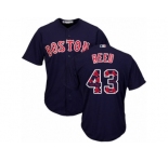 Boston Red Sox #43 Addison Reed Authentic Navy Blue Team Logo Fashion Cool Base MLB Jersey