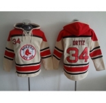MLB Boston Red Sox #34 David Ortiz Cream Hooded Sweatshirt Jersey