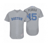 Men Boston Red Sox #15 Dustin Pedroia Gray 2017 Fathers Day Flex Base Jersey