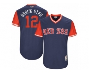 Men's 2017 Little League World Series Red Sox #12 Brock Holt Brock Star Navy Jersey