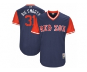 Men's 2017 Little League World Series Red Sox Drew Pomeranz #31 Big Smooth Navy Jersey