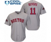 Men's Majestic Boston Red Sox #11 Rafael Devers Replica Grey Road Cool Base 2018 World Series Champions MLB Jersey