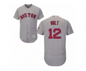 Men's Majestic Boston Red Sox #12 Brock Holt Grey Flexbase Authentic Collection MLB Jersey