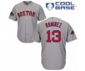 Men's Majestic Boston Red Sox #13 Hanley Ramirez Replica Grey Road Cool Base 2018 World Series Champions MLB Jersey