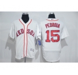 Men's Majestic Boston Red Sox #15 Dustin Pedroia White Flexbase Authentic Collection MLB Jersey