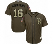 Men's Majestic Boston Red Sox #16 Andrew Benintendi Authentic Green Salute to Service 2018 World Series Champions MLB Jersey