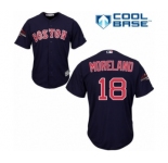 Men's Majestic Boston Red Sox #18 Mitch Moreland Replica Navy Blue Alternate Road Cool Base 2018 World Series Champions MLB Jersey