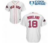 Men's Majestic Boston Red Sox #18 Mitch Moreland Replica White Home Cool Base 2018 World Series Champions MLB Jersey