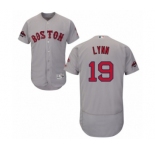 Men's Majestic Boston Red Sox #19 Fred Lynn Grey Road Flex Base Authentic Collection 2018 World Series Champions MLB Jersey