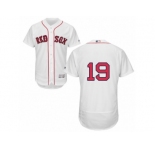 Men's Majestic Boston Red Sox #19 Fred Lynn White Flexbase Authentic Collection MLB Jersey