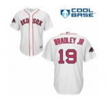 Men's Majestic Boston Red Sox #19 Jackie Bradley Jr Replica White Home Cool Base 2018 World Series Champions MLB Jersey