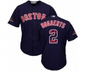 Men's Majestic Boston Red Sox #2 Xander Bogaerts Authentic Navy Blue Team Logo Fashion Cool Base 2018 World Series Champions MLB Jersey