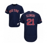 Men's Majestic Boston Red Sox #21 Roger Clemens Navy Blue Alternate Flex Base Authentic Collection 2018 World Series Champions MLB Jersey