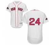 Men's Majestic Boston Red Sox #24 David Price White Home Flex Base Authentic Collection 2018 World Series Champions MLB Jersey