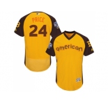 Men's Majestic Boston Red Sox #24 David Price Yellow 2016 All-Star American League BP Authentic Collection Flex Base MLB Jersey