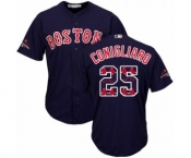 Men's Majestic Boston Red Sox #25 Tony Conigliaro Authentic Navy Blue Team Logo Fashion Cool Base 2018 World Series Champions MLB Jersey