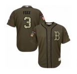 Men's Majestic Boston Red Sox #3 Jimmie Foxx Authentic Green Salute to Service 2018 World Series Champions MLB Jersey