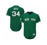Men's Majestic Boston Red Sox #34 David Ortiz Green Celtic Flexbase Authentic Collection MLB Jersey