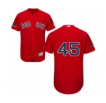 Men's Majestic Boston Red Sox #45 Pedro Martinez Red Alternate Flex Base Authentic Collection 2018 World Series Champions MLB Jersey